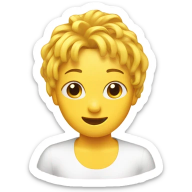 yellow circle emoji washing hair sticker