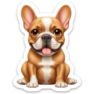 2 red French bulldogs sticker