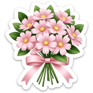 pale pink flower bouquet  sticker