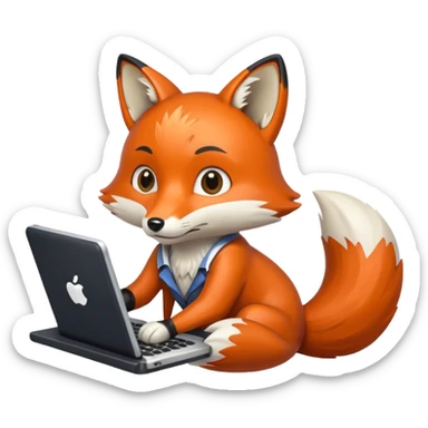 code writing fox sticker