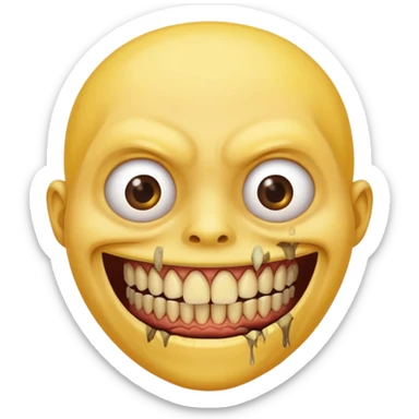 Person with very yellow rotten teeth sticker