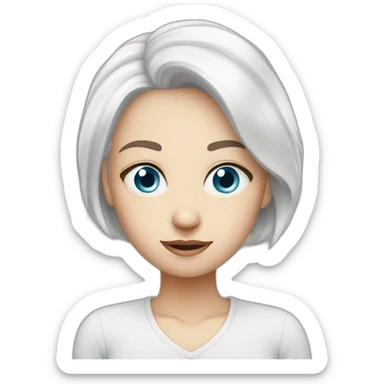 Mother worried blue-eyes white-short-hair middled-aged White techy sticker