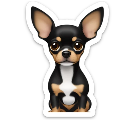 short hairchihuahua dotson mix all black brown eyes sticker