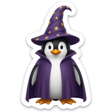 Penguin Wizard sticker