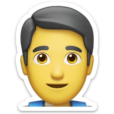 civil engineer, dark hair, dark eyes, light skin, straight hair, blue and yellow colors sticker