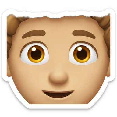 A guy with fair skin, brown eyes and brown wavy hair shows his tongue sticker