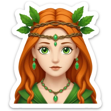 Leaf-necklace druid queen sticker