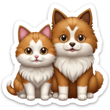 Cat dog sticker