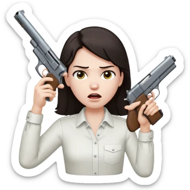 gun to head moaning face sticker