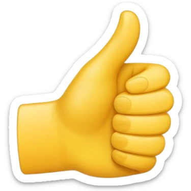 Yellow thumb up facing forward sticker