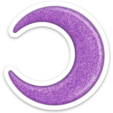 An aesthetic shiny glittering pastel purple lavender crescent damask moon sticker