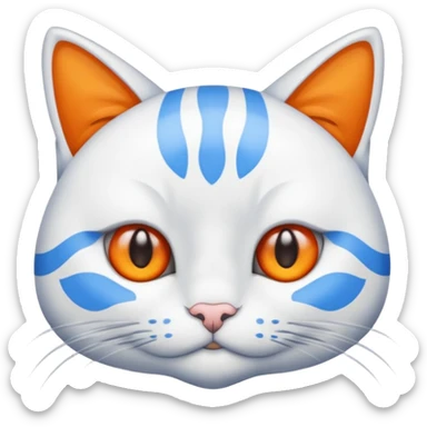 gatito blanco con manchas naranjas y ojos azules sticker
