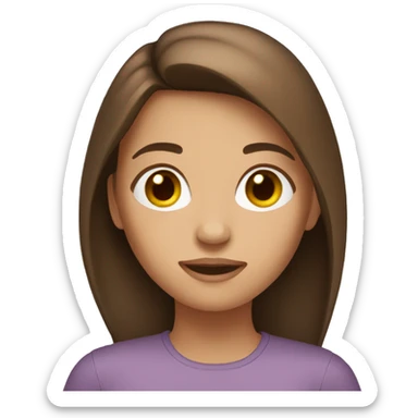 Girl with brown hair sticker