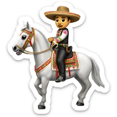 Mexican charro on a horse  sticker