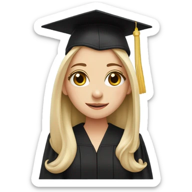 Graduated white girl who is crying with a sad smile sticker