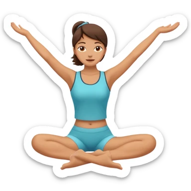 The woman who just woke up is stretching lazily sticker