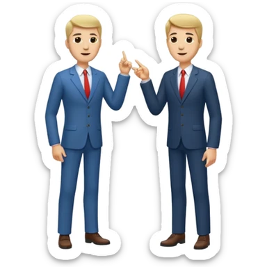 tall, lean, business men talking sticker