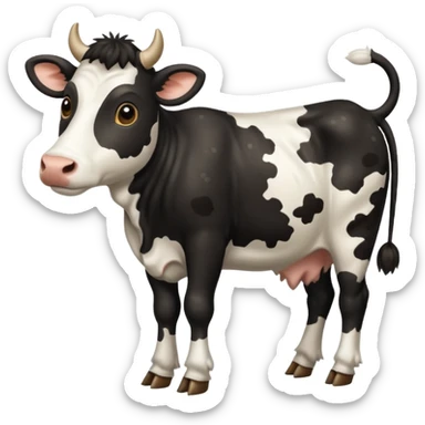 white black spotted  cow tail sticker