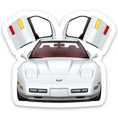 1989 Chevrolet Corvette Coupe white w pop up light sticker