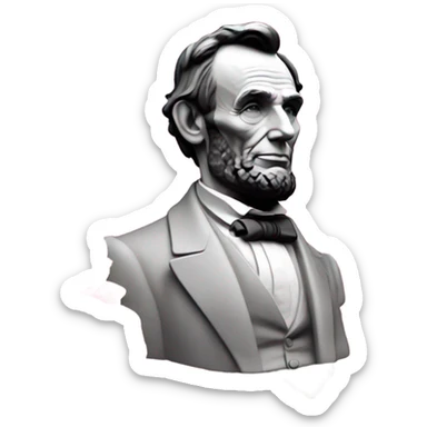 Pink ombre statue of Abraham Lincoln with roses and flowers sticker