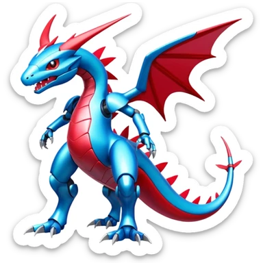  Cool Shiny Digimon-Fakemon-Salamence-Flygon-Mecha full body sticker