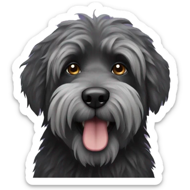 Black shaggy dog sticker