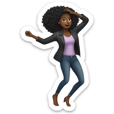Black woman confidently doing a hair flip sticker