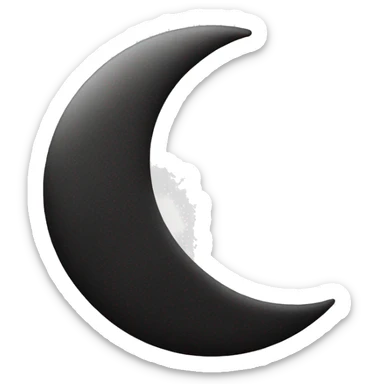 Black and white half moon sticker