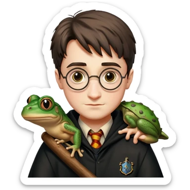 Crée-moi Harry Potter avec un crapeau sur l’épaule sticker