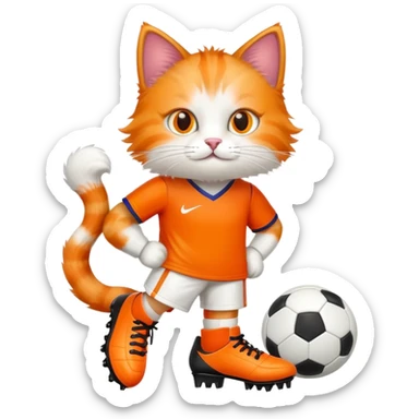Cat wearing soccer boots sticker