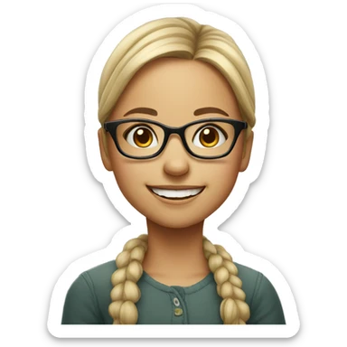 smiling girl with glasses portrait sticker