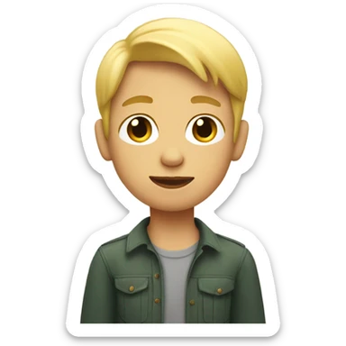 Human boy blonde hair on a duck sbody  sticker