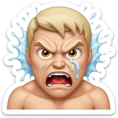 very angry and mad enraged fuming foaming at the mouth emoji really mad and sweating lots of detail sticker