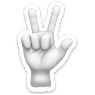 A hand with 3 fingers out, thoumb, pointing and middle  sticker