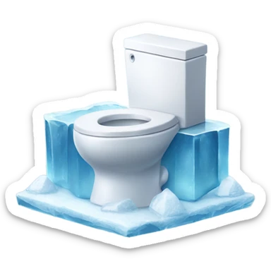 toilet in an ice block sticker