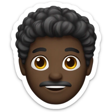 emoji of a dark skin man with stubble beard sticker