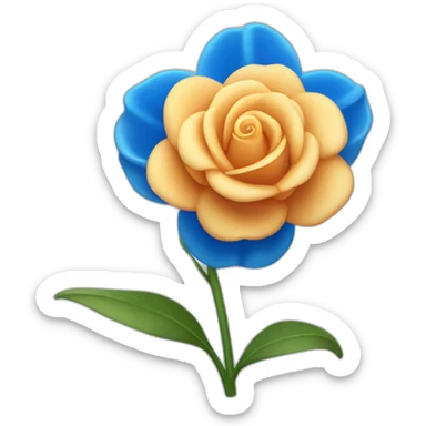 Flor tan hermosa como una rosa tan brillante como una estrella y tan azul como el mar sticker