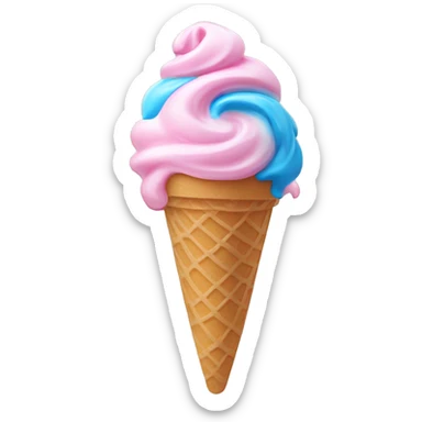 light pink and blue swirl ice cream sticker