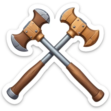 croisement de 2 marteaux différent` (en mode duel, qui des deux va gagner) sticker