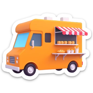 generate me a 3D food truck sticker