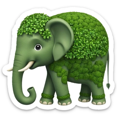 Elephant shaped topiary sticker