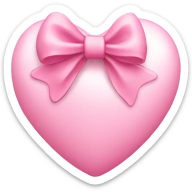 Light pink love heart with a bow around it  sticker