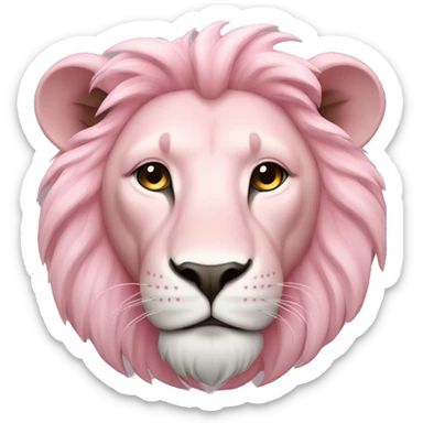 pastel pink lion sticker