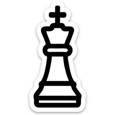 chess king piece, stylized modern icon, clean lines, minimal color sticker