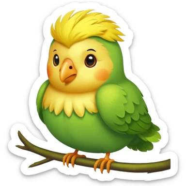 A love bird with color green and his head yellow sticker