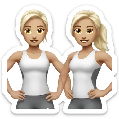 Fitness girl trainer white skin sticker