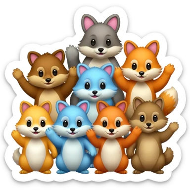 animals handing sticker