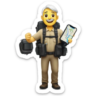 A German with a Garmin GPS in his hands (happy) sticker