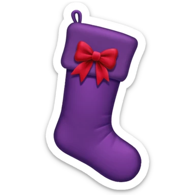 Dark purple Christmas stocking with bow sticker