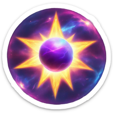 astral projection explosive star inside a ball sticker